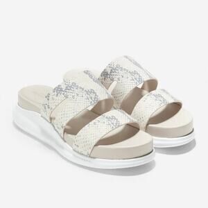 Cole Haan 2. Zerogrand Snake Print Slotted Slide Sandals W13317 Womens Sz 10.5